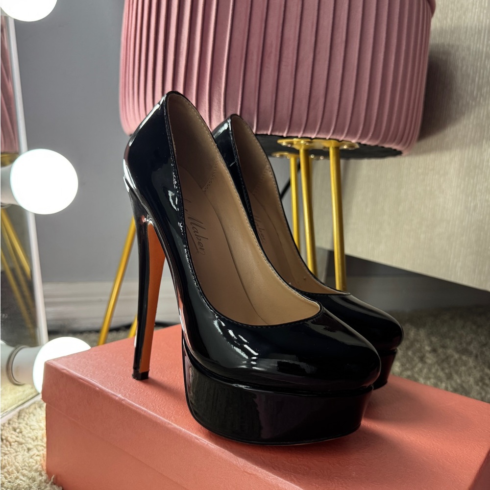 Elegant Black Patent Leather Heels